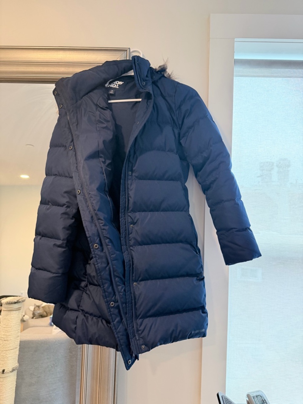 Lands' End Women’s Max 600 down puffer coat- Deep Sea Navy